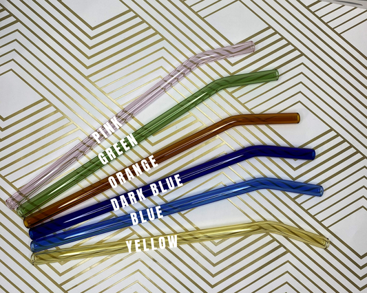 Colored Bent Glass Straws